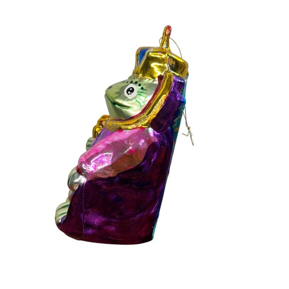 Plastic Frog King Christmas Ornament CrownThrone - Picture 2 of 8
